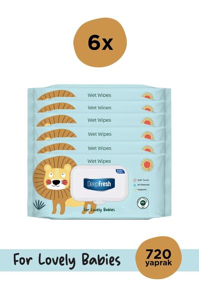 Deep Fresh Islak Mendil Lovely Babies Aslan 6 X 120 Yaprak