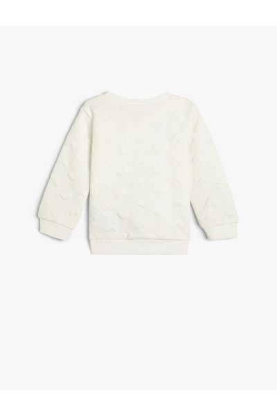Koton Základní texturovaná mikina s dlouhým rukávem Crew Neck