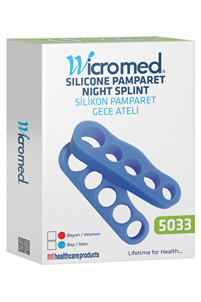 wicromed Silikon Pamparet Gece Ateli Bay MT5033 Ayak Parmak Ayırıcı Mavi / Kı...