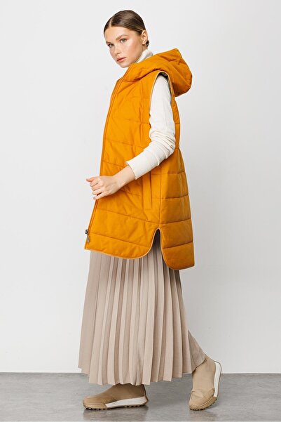 Micca Fiyat/Kalite Ürünü Zamansız Basen Örten Kapitone Dolgulu İçi Özel Garni Yelek-HARDAL/HAKİ