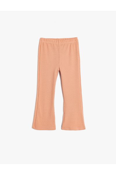 Koton Cotton Basic Spanish Leg Leggings - Ribbed and Elastic Waist