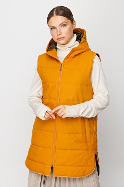 Micca Fiyat/Kalite Ürünü Zamansız Basen Örten Kapitone Dolgulu İçi Özel Garni Yelek-HARDAL/HAKİ