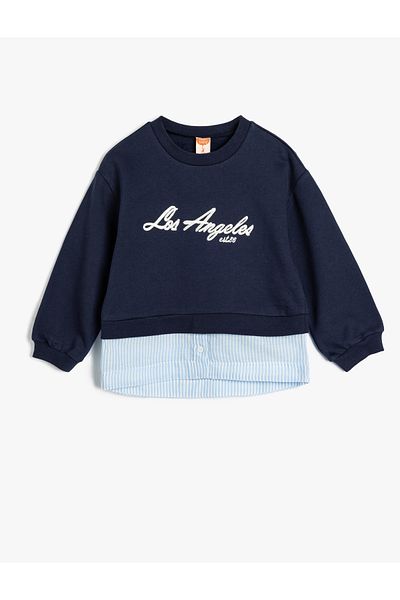 Koton City Printed Long Sleeve Sweatshirt - Crew Neck Shirt