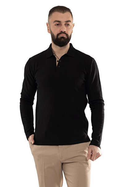 Sementa 14277 Polo Yaka Patlı Düğmeli Triko Kazak