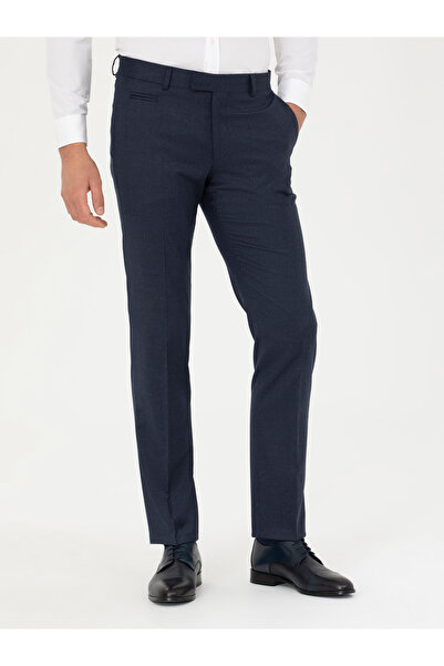 Cacharel Lacivert Slim Fit Yün Karışımlı Kumaş Pantolon 50270151-VR033