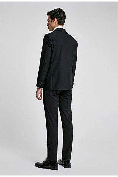 D'S Damat Ds Damat Slim Fit Μαύρο ίσιο κοστούμι γαμπρού & σμόκιν