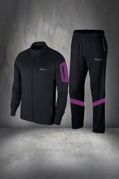 POSEIDON STORM Μαύρο ανδρικό σετ αθλητικής φόρμας - Νέο Supra Combed Cotton, Τσέπες, Άνετο Casual, S-3XL