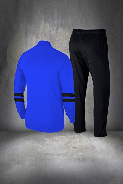 POSEIDON STORM Erkek Mavi Yeni Supra Penye Şık Tarz Alt ve Üst Eşofman Takımı S-3XL