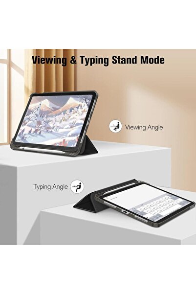 UnDePlus Apple Ipad 11.nesil A16 11inç/10.nesil 10.9inç Uyumlu Kılıf Flip Cover Kalem Bölmeli Pc Case