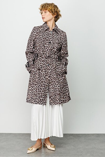 Micca Leopar Desenli Zamansız Trench-gümüş