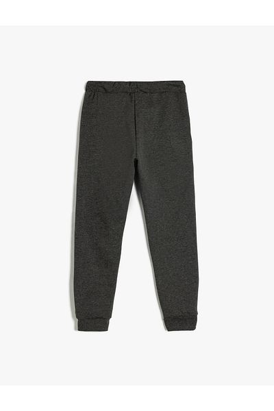 Koton Jogger Sweatpants Slogan Printed Tie-Up Waist