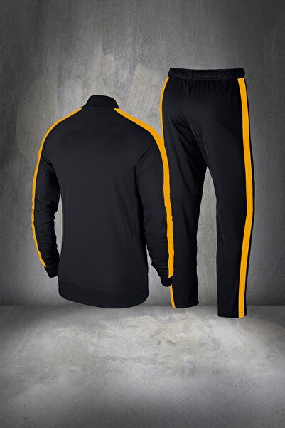 POSEIDON STORM Men's Black New Supra Combed Cotton Comfortable Running and Training Tracksuit Set S-3Xl