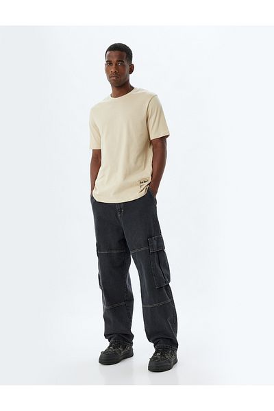 Koton Βαμβακερό Oversize Cargo Jeans με λεπτομέρεια τσέπης