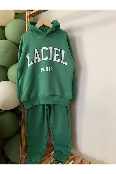 Morpembej La'Ciel Paris Unisex Kids Cotton Hooded Sweatshirt Tracksuit Bottom-Top Set