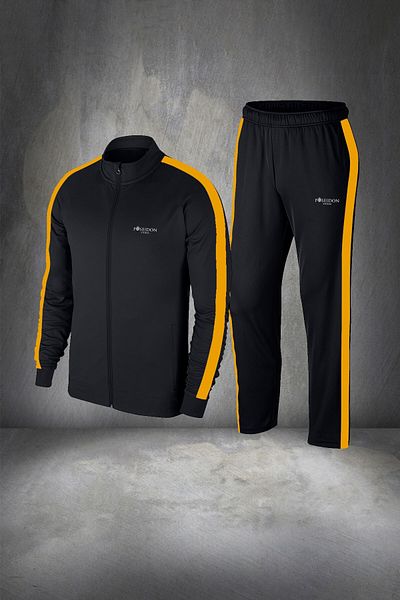 POSEIDON STORM Plus Size Men's - Black Supra Comfortable Cotton Tracksuit Set 4xl-10xl