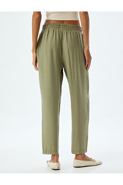 Koton Modal Kumaş Cepli Beli Lastikli Yüksek Bel Pantolon