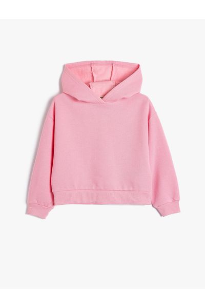 Koton Hooded Long Sleeve Raster Sweatshirt