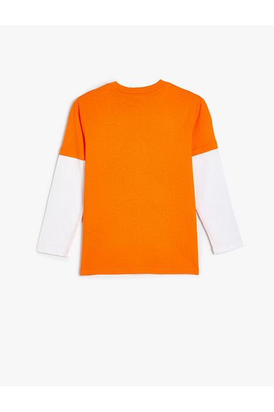 Koton Basketball Themed Printed Cotton Long Sleeve T-Shirt