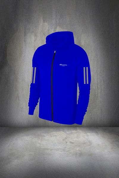 POSEIDON STORM Men's Blue Supra Combed Cotton Tracksuit Set - Comfortable Daily Fabric with Pockets 4xl-10xl