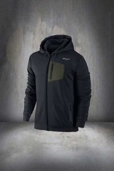POSEIDON STORM Men's Black Supra Combed Cotton Tracksuit Set - Comfortable and Pocket Detailed, Oversize Size 4xl-10xl