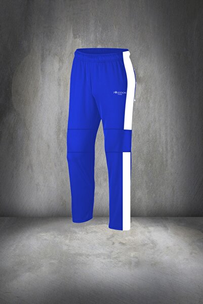 POSEIDON STORM Battal Beden Erkek Mavi Özel Supra Penye Kapüsonlu Eşofman Üstü ve Altı Yürüyüş Koşu Takımı 4XL-10XL