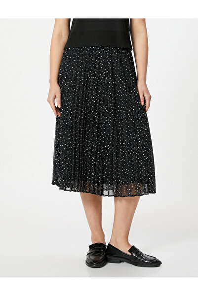 Koton Magas derekú tüll bélésű redőzött pöttyös midi szoknya
