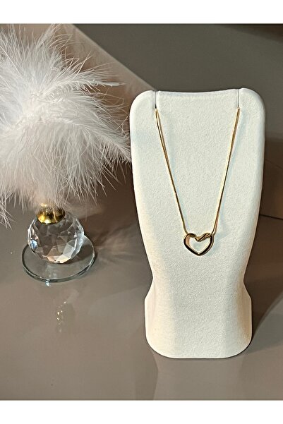 Home Altın Yaldızlı Içi Boş Kalp Kolye Ithal Paslanmaz Çelik