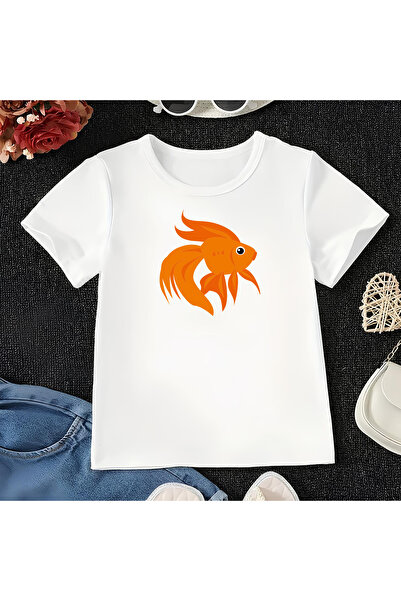 CDA Χρυσόψαρο Unisex Κοριτσάκι Αγόρι Λευκό T-Shirt