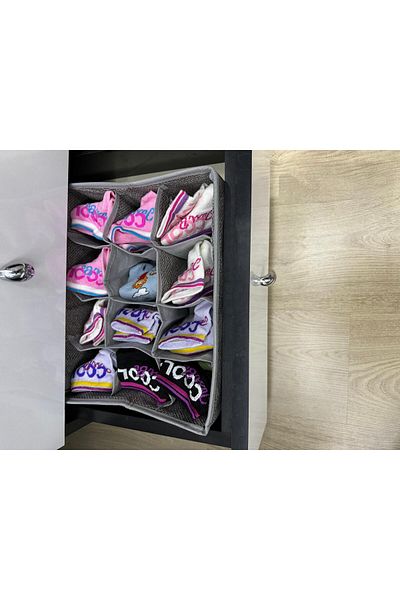 zeyrek tekstil 12 Compartment Honeycomb Drawer Cabinet Laundry Organizer Folding Storage Box Organizer