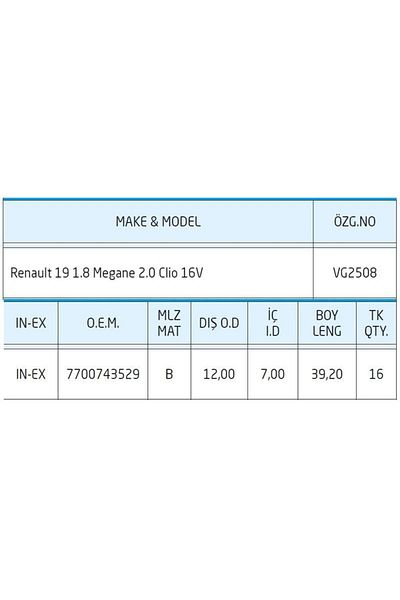 İthal Subap Gaydi Bronze - Renault 19 1.8 Megane 2.0 Clio 1 6V Animal Color