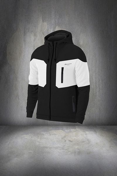 POSEIDON STORM Мъжки спортен екип от памучен плат Supra, голям размер, черен, раиран и удобен, с качулка, размер 4xl