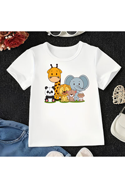 CDA Animal Kingdom Unisex Baby Girl Boy Λευκό T-Shirt