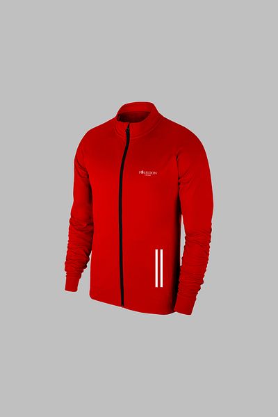POSEIDON STORM Men's Red Special Supra Combed Cotton Tracksuit - Zippered, Large Size, Casual