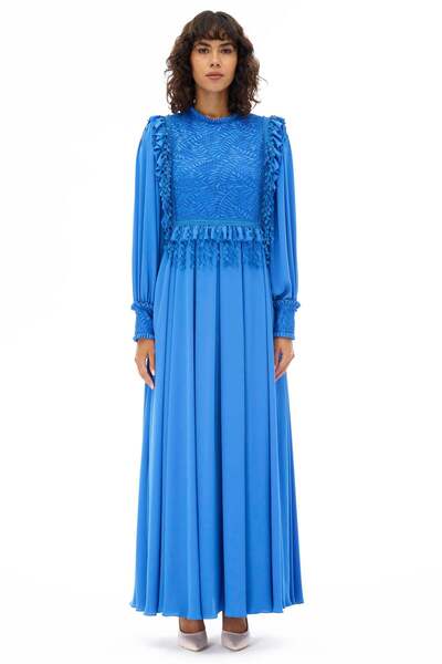 miha Hicran Önal Leaf Detail Romantic Dress Saks