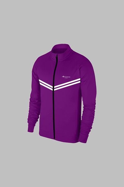 POSEIDON STORM New Series Large Size Men's Purple Custom Supra Combed Fabric Comfortable Zippered Hoodie Top Set
