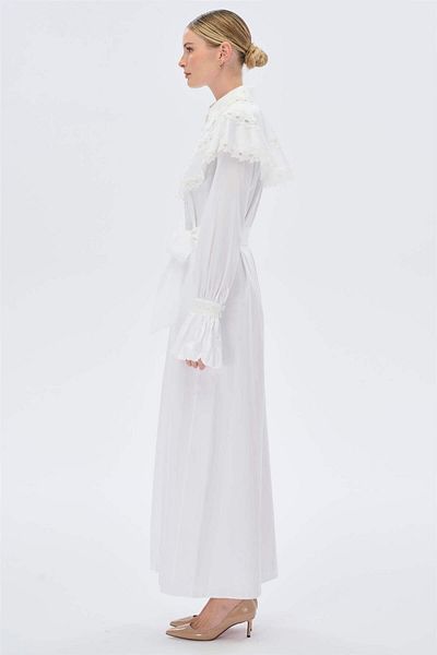 miha Hicran Önal White Lace Butterfly Dress