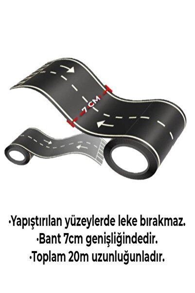 Hyd Otobant Eğitici Ve Eğlenceli Yol Yapım Road Tape Şerit Oyun Bandı Eğitici Oyuncak 20 Metre