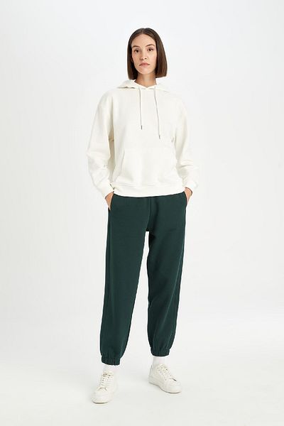 DeFacto Τυπικό μέγεθος χοντρό Jogger Sweatpants Basic ίσιο πόδι μέσης ελαστικό με τσέπες D9934ax24wn