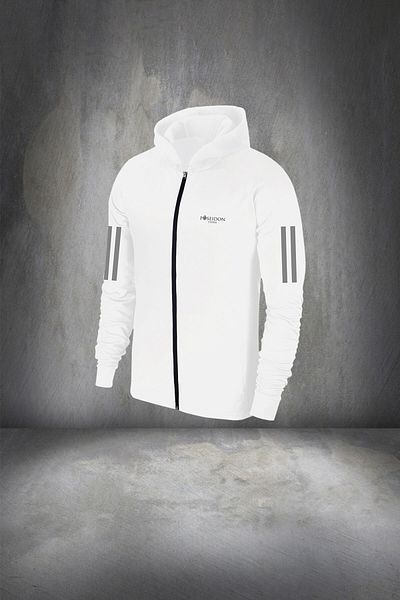 POSEIDON STORM Set de trening pentru drumeții, alb, personalizat, din țesătură din bumbac pieptănat, cu fermoar, pentru drumeții, 4xl-1