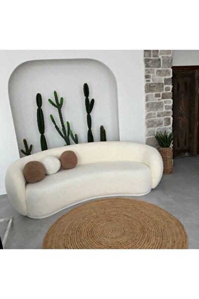 ARELSA CONCEPT Arelsaconcept Fasulye Teddy Koltuk 3 Lü -Krem