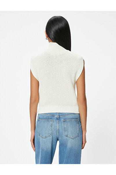 Koton Stand Collar Zippered Sweater