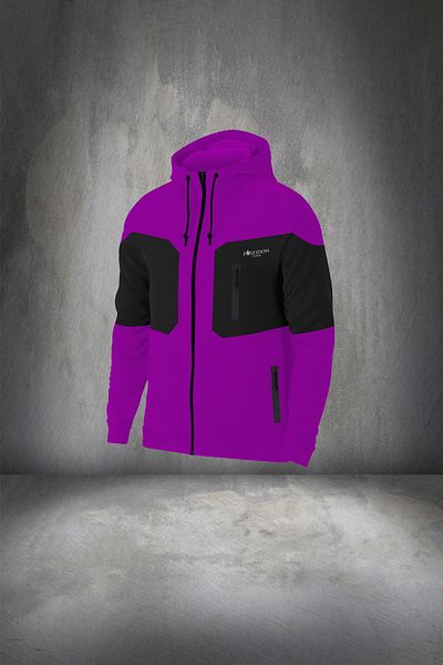 POSEIDON STORM Men's Purple Supra Combed Cotton Tracksuit Set - Comfortable, Pocketed, Large Size 4-10xl
