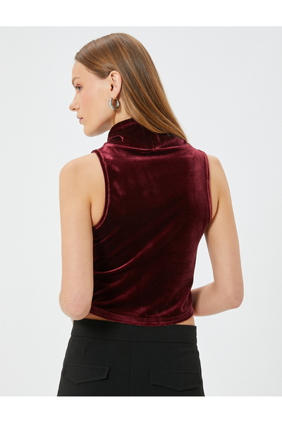 Koton Βελούδινο αμάνικο ντραπέ με λαιμόκοψη