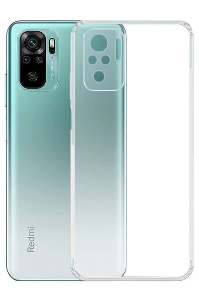 CEPSTOK Xiaomi Redmi Note 10s Kılıf Şeffaf Kamera Korumalı Yumuşak Silikon