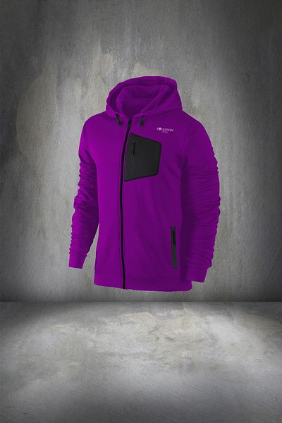 POSEIDON STORM Purple Supra Combed Cotton Fabric - Plus Size Comfortable Walking Set with Hood 4-10xl