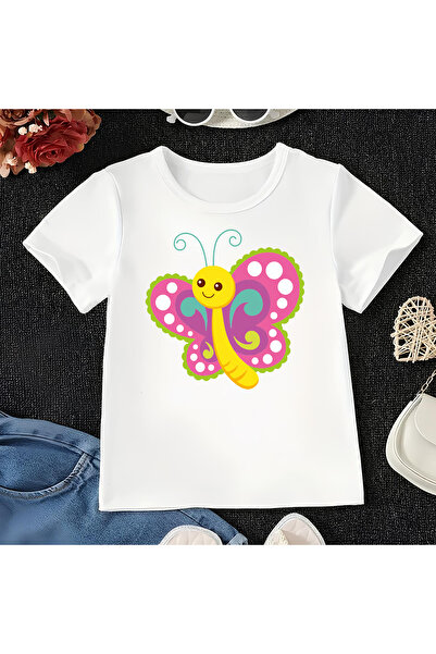 CDA لطيف كاتربيلر للجنسين فتاة طفل رضيع تي شيرت أبيض