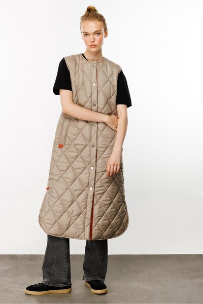 Micca Armonia Çıt Çıt Kapamalı Renk Detayları ile Süslenmiş Zamansız Spor Yelek-Taş