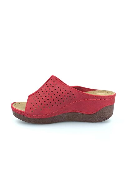 Kocamanlar Ayakkabı Aryan D.r Recommended Orthopedic Women's Slippers RED