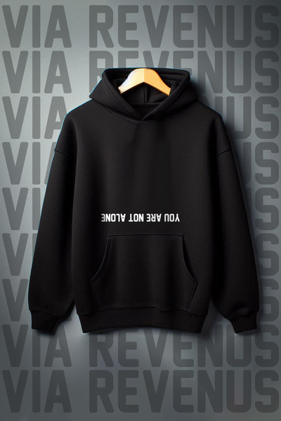 Vordevia Φούτερ με κουκούλα με φαρδιά εφαρμογή You Are Not Alone με στάμπα κα...