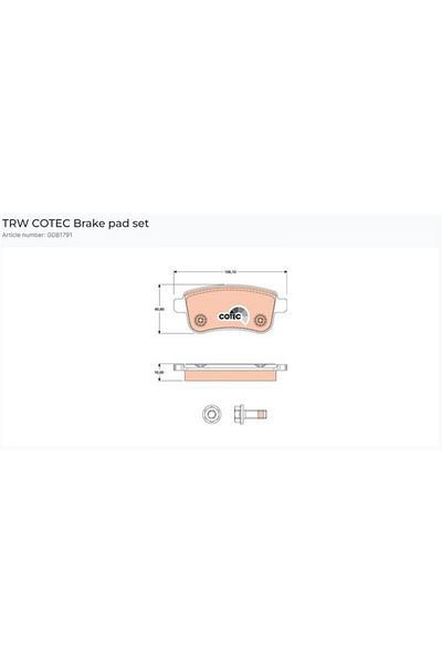TRW Fluence 13 Megane 08 Scenic 08 Back Pad - ( 440603734 R)